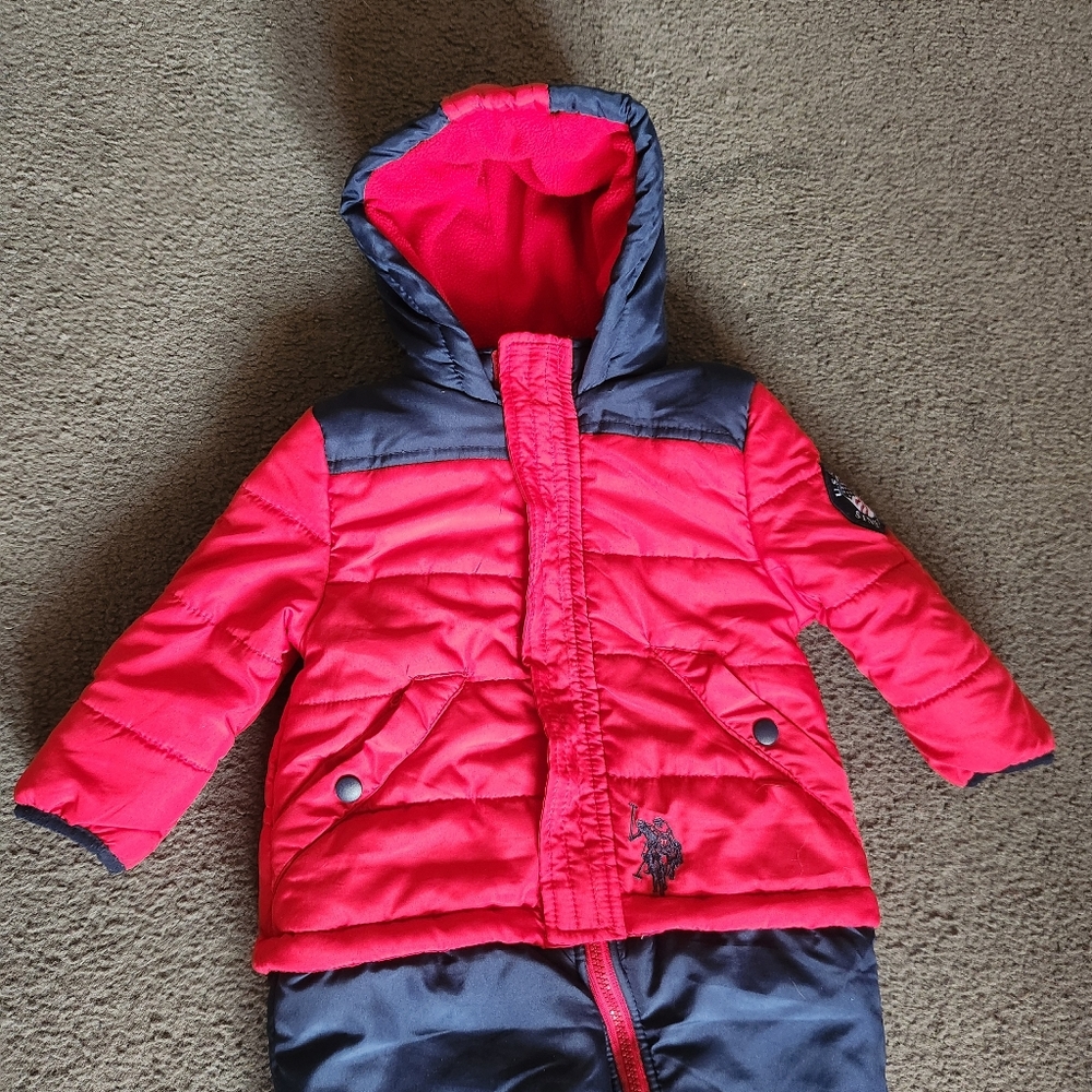 US POLO ASSN Toddler Snow Suit 24 Mo Red Blue Winter Activewear Outdoors